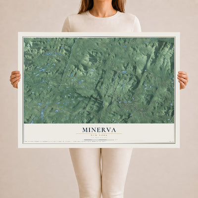 Minerva, New York map print, 24" x 36" Archival Matte Print mockup