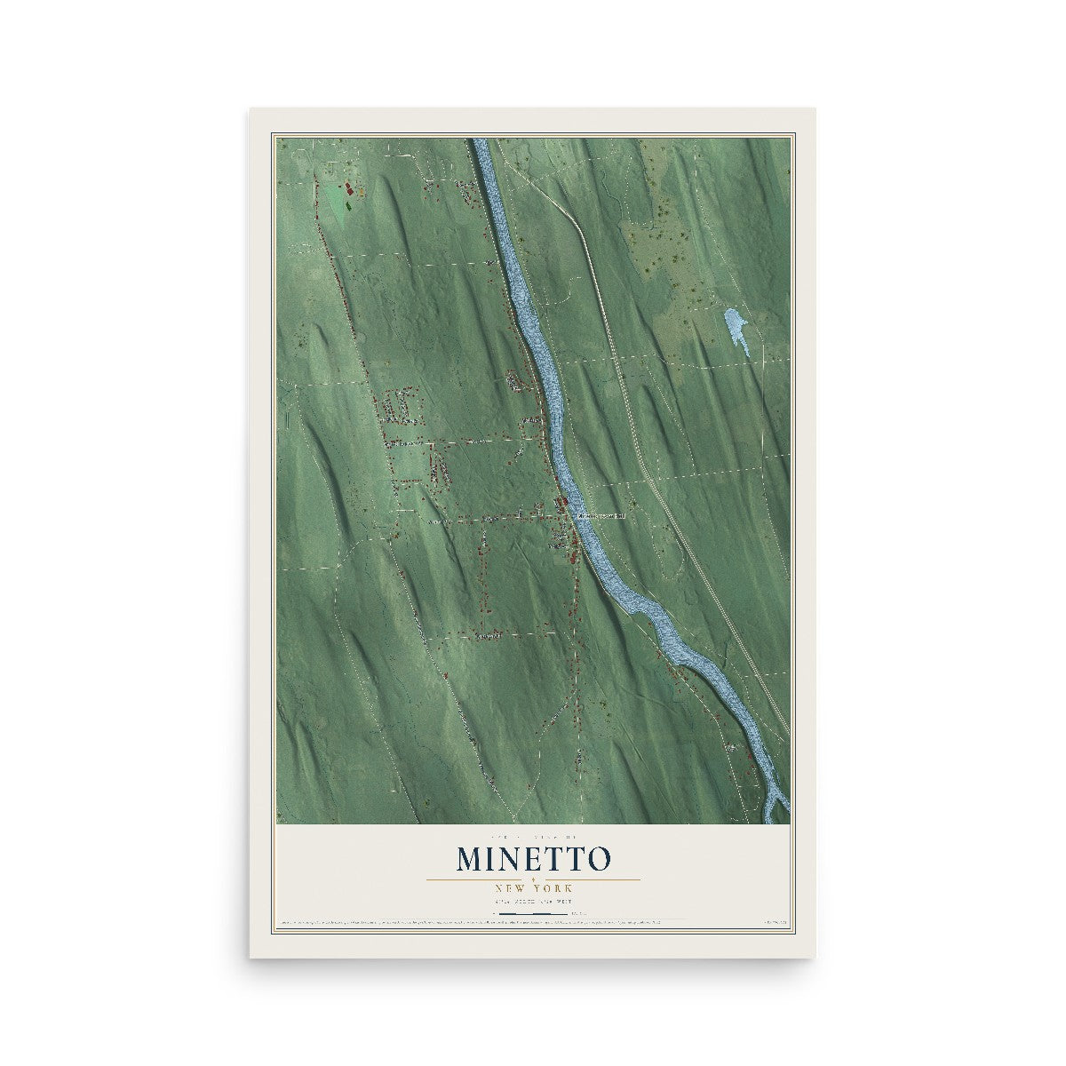 Minetto, New York map print, 12" x 18" Archival Matte Print mockup