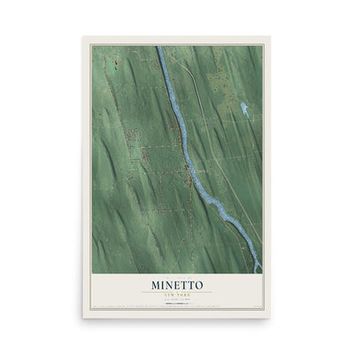 Minetto, New York map print, 12" x 18" Archival Matte Print mockup