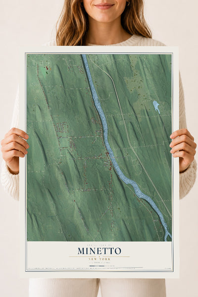 Minetto, New York map print, 18" x 24" Archival Matte Print mockup
