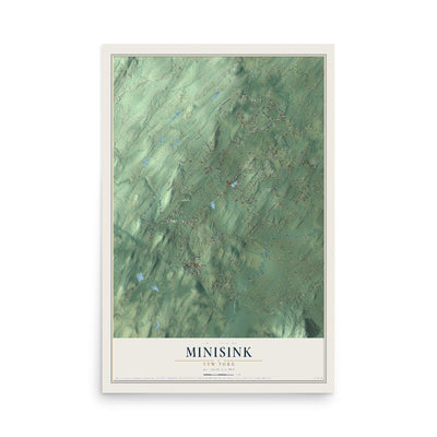 Map of Minisink, New York, 12 x 18 inch unframed archival matte print