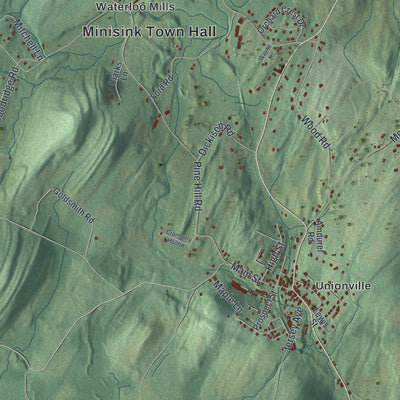 Close-up of the map of Minisink, New York print showing street and building detail