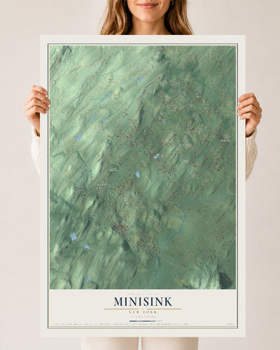 Minisink, New York map print, 24" x 36" Archival Matte Print mockup