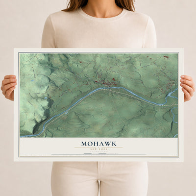 Mohawk, New York map print, 12" x 18" Archival Matte Print mockup