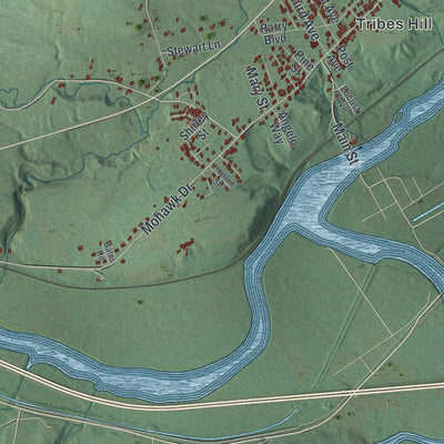 Close-up 2 of the Mohawk, New York map artwork
