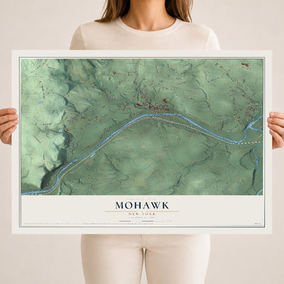 Mohawk, New York map print, 18" x 24" Archival Matte Print mockup