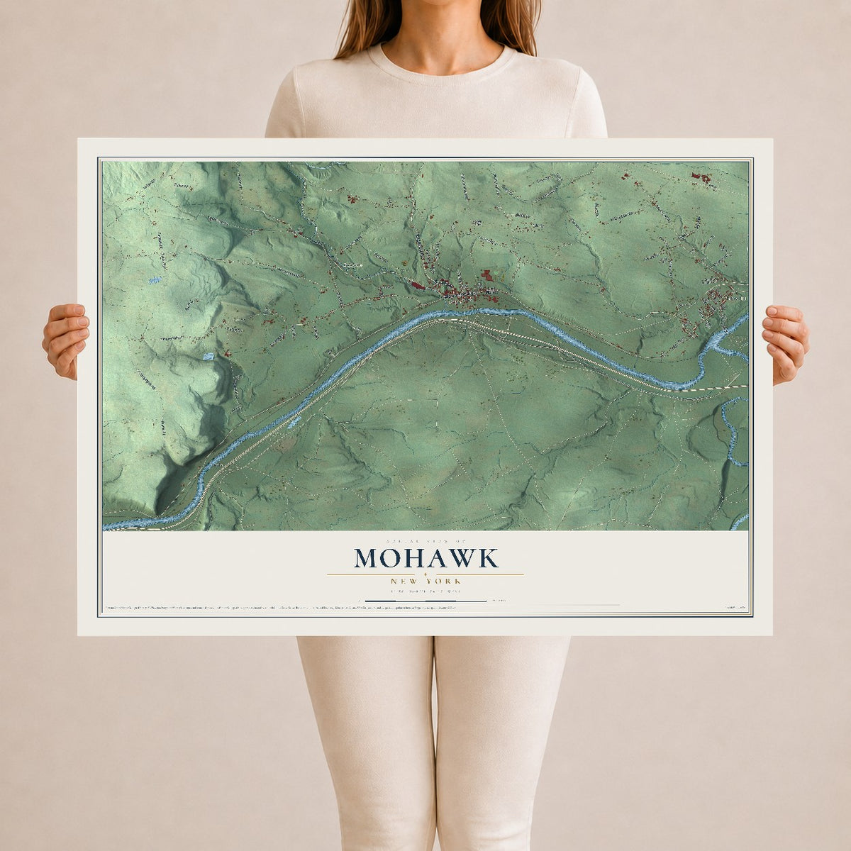 Mohawk, New York map print, 24" x 36" Archival Matte Print mockup