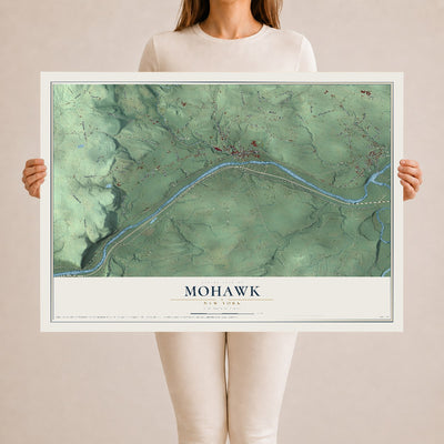 Mohawk, New York map print, 24" x 36" Archival Matte Print mockup