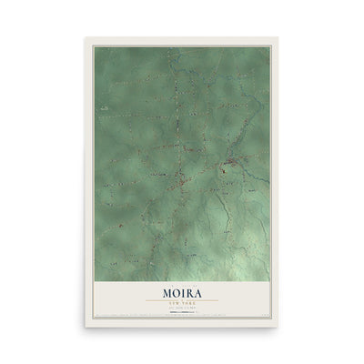 Moira, New York map print, 12" x 18" Archival Matte Print mockup