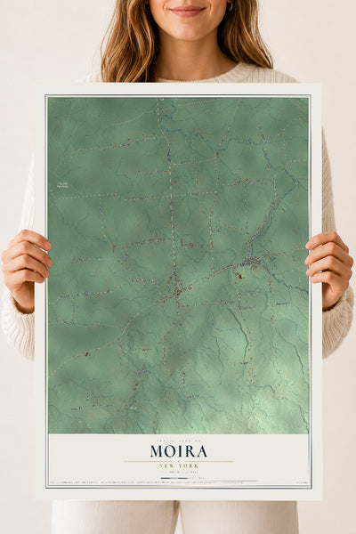 Moira, New York map print, 18" x 24" Archival Matte Print mockup