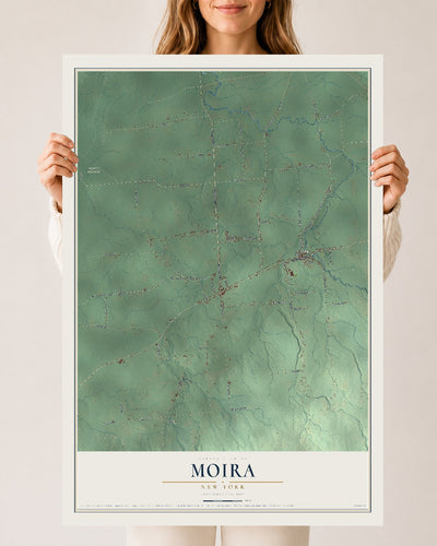 Moira, New York map print, 24" x 36" Archival Matte Print mockup