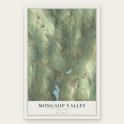 Mongaup Valley, New York map print, the full design