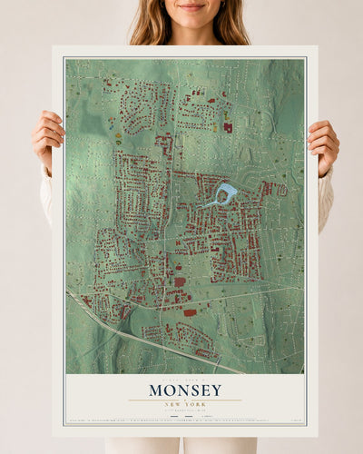 Monsey, New York map print, 24" x 36" Archival Matte Print mockup