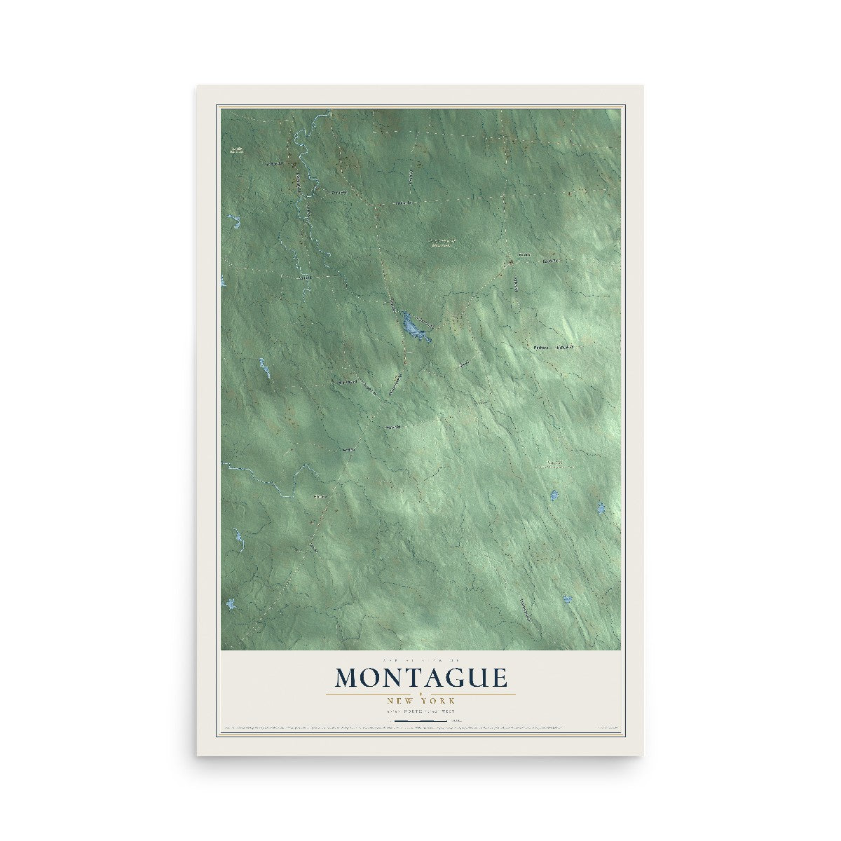 Montague, New York map print, 12" x 18" Archival Matte Print mockup
