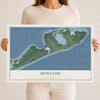 Montauk, New York map print, 12" x 18" Archival Matte Print mockup