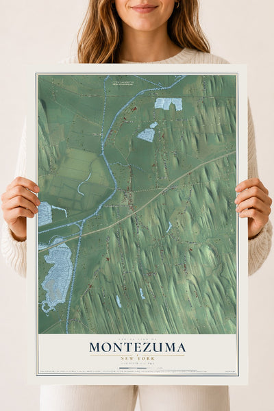 Montezuma, New York map print, 18" x 24" Archival Matte Print mockup
