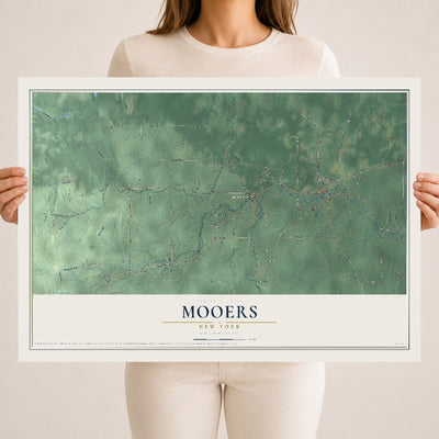 Mooers, New York map print, 18" x 24" Archival Matte Print mockup