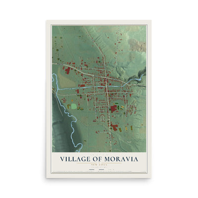Moravia, New York map print, 12" x 18" Archival Matte Print mockup