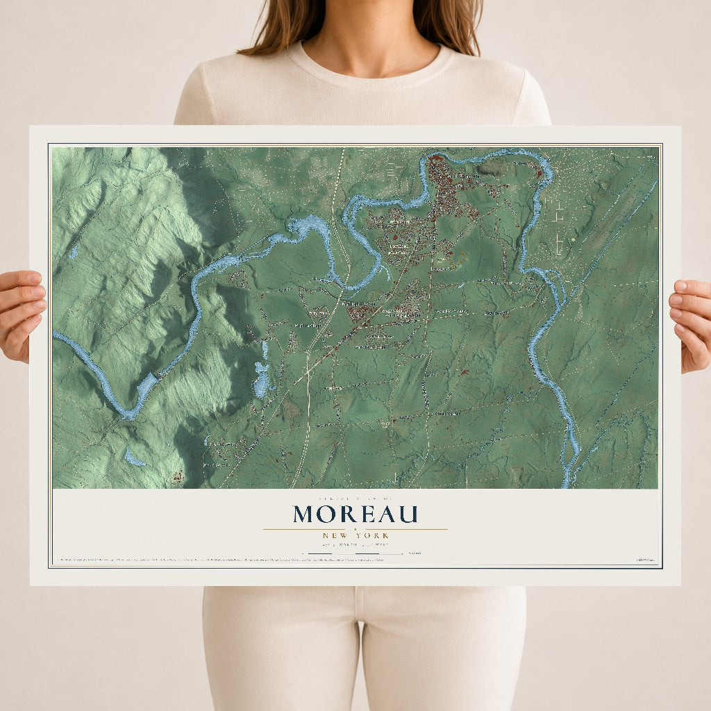 Moreau, New York map print, 18" x 24" Archival Matte Print mockup