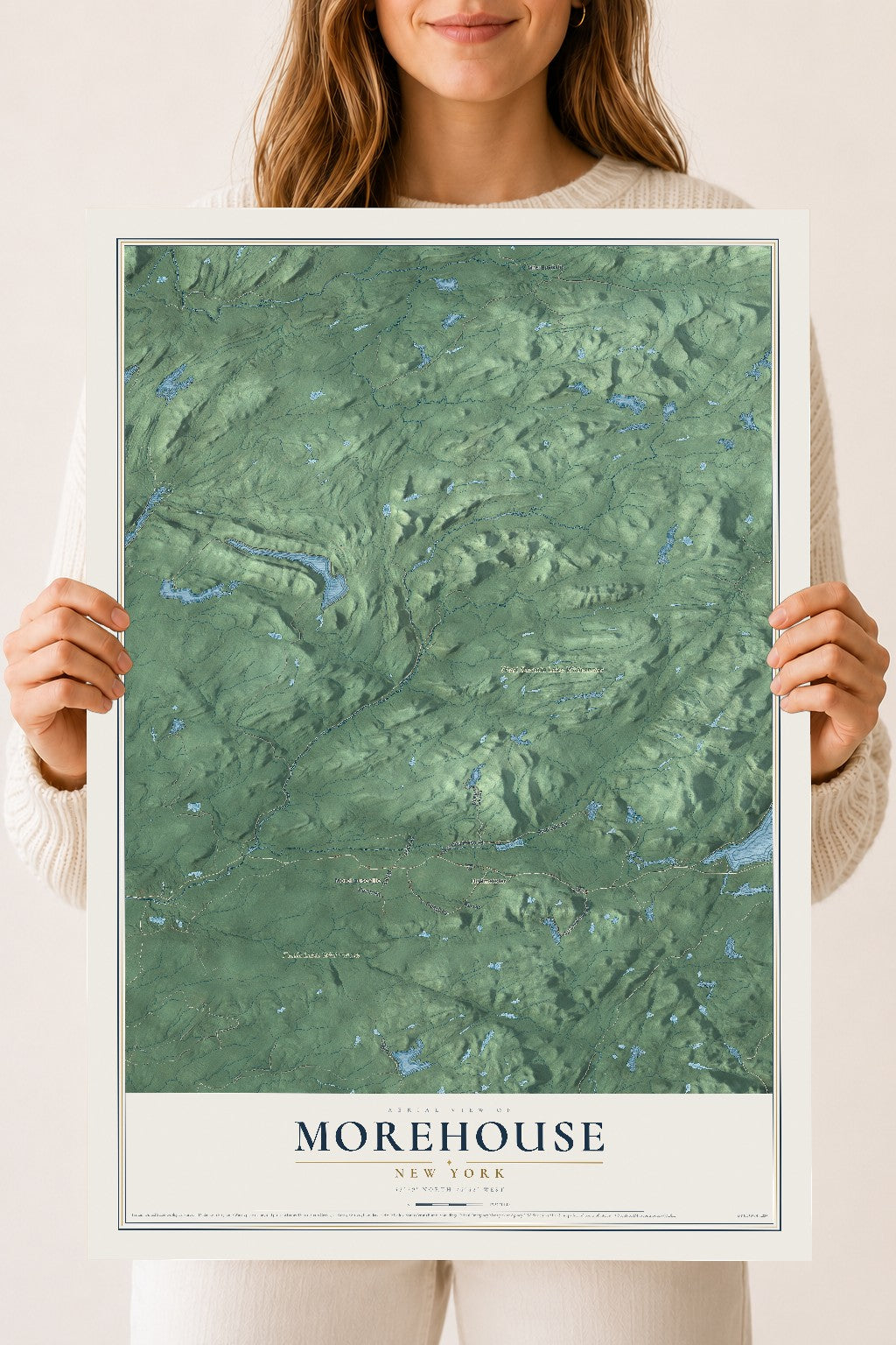 Morehouse, New York map print, 18" x 24" Archival Matte Print mockup