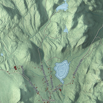 Close-up 2 of the Moriah, New York map artwork