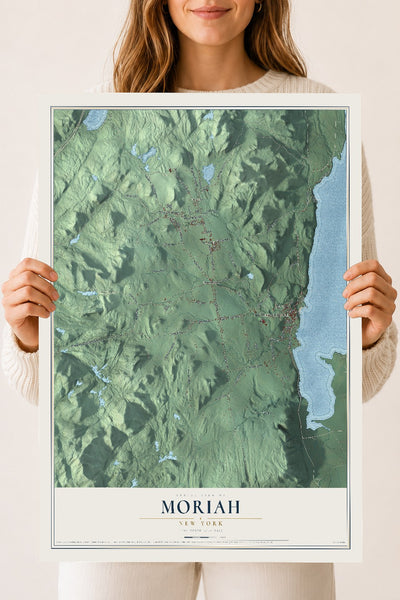 Moriah, New York map print, 18" x 24" Archival Matte Print mockup