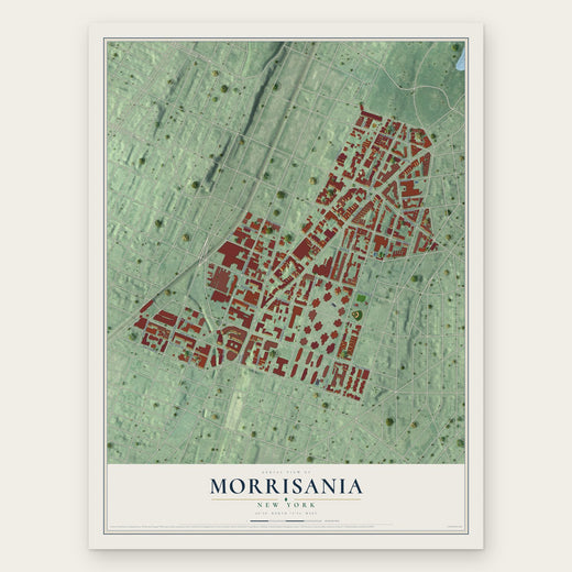 Morrisania, New York map print, the full design