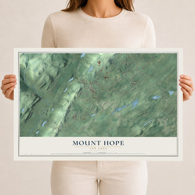 Mount Hope, New York map print, 12" x 18" Archival Matte Print mockup