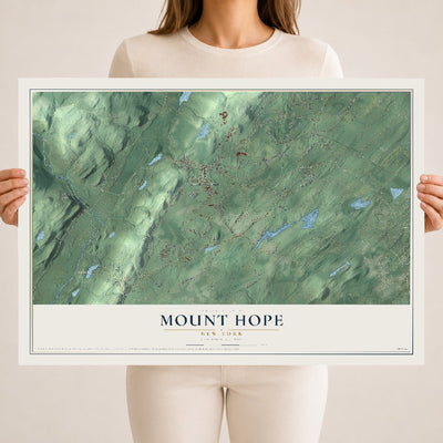 Mount Hope, New York map print, 18" x 24" Archival Matte Print mockup