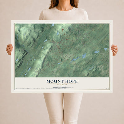 Mount Hope, New York map print, 24" x 36" Archival Matte Print mockup