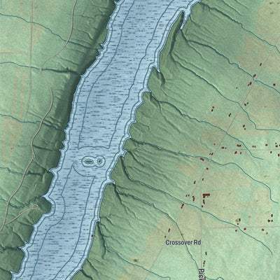 Close-up 1 of the Mount Morris, New York map artwork