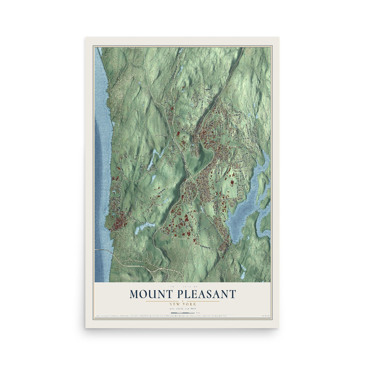 Mount Pleasant, New York map print, 12" x 18" Archival Matte Print mockup