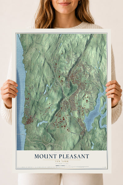 Mount Pleasant, New York map print, 18" x 24" Archival Matte Print mockup