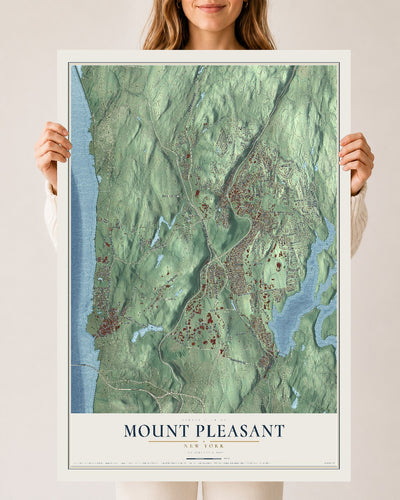 Mount Pleasant, New York map print, 24" x 36" Archival Matte Print mockup