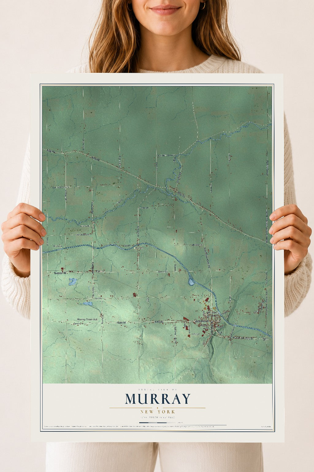 Murray, New York map print, 18" x 24" Archival Matte Print mockup
