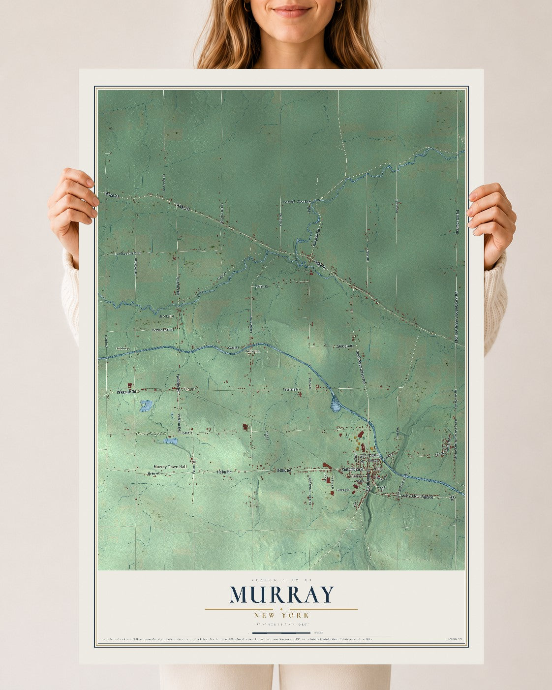 Murray, New York map print, 24" x 36" Archival Matte Print mockup