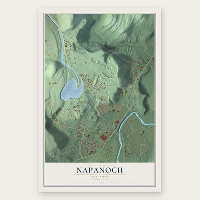 Napanoch, New York map print, the full design