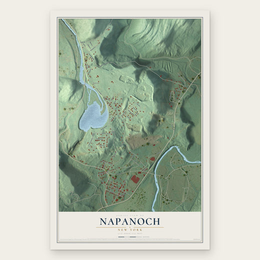 Napanoch, New York map print, the full design