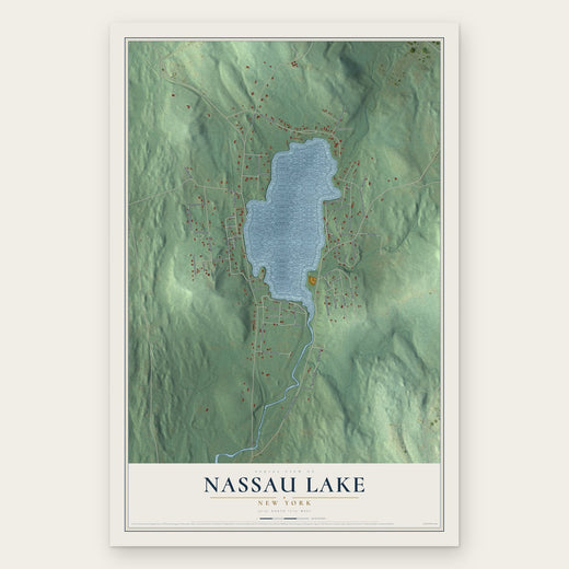 Nassau Lake, New York map print, the full design