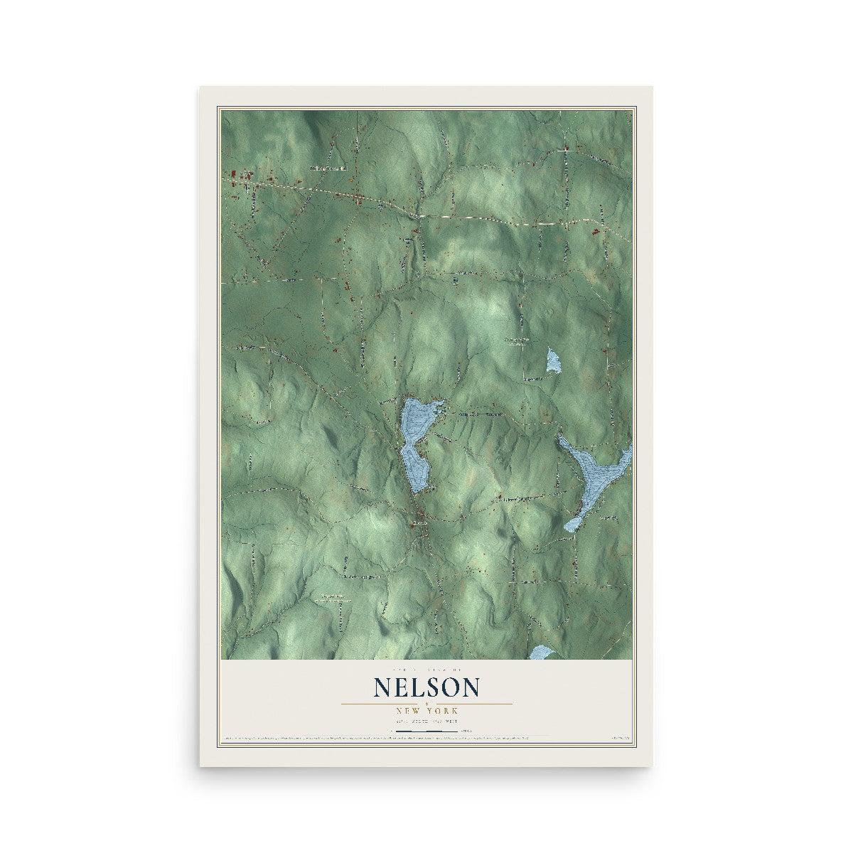 Nelson, New York map print, 12" x 18" Archival Matte Print mockup