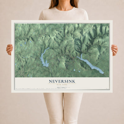 Neversink, New York map print, 24" x 36" Archival Matte Print mockup