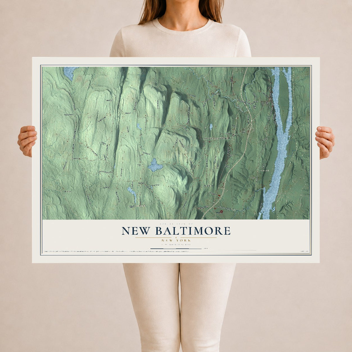 New Baltimore, New York map print, 24" x 36" Archival Matte Print mockup