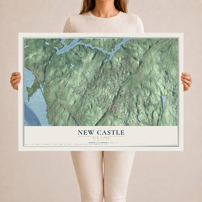 New Castle, New York map print, 24" x 36" Archival Matte Print mockup