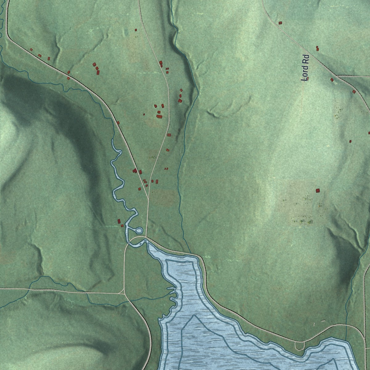 Close-up 1 of the New Hudson, New York map artwork