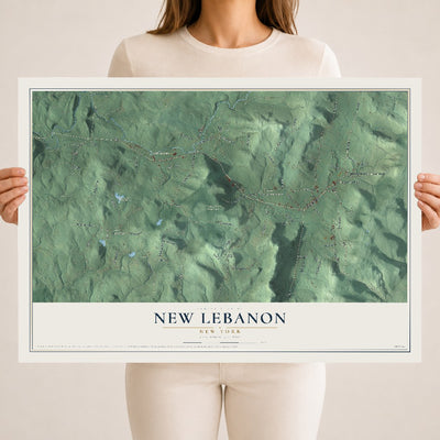 New Lebanon, New York map print, 18" x 24" Archival Matte Print mockup