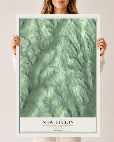 New Lisbon, New York map print, 24" x 36" Archival Matte Print mockup