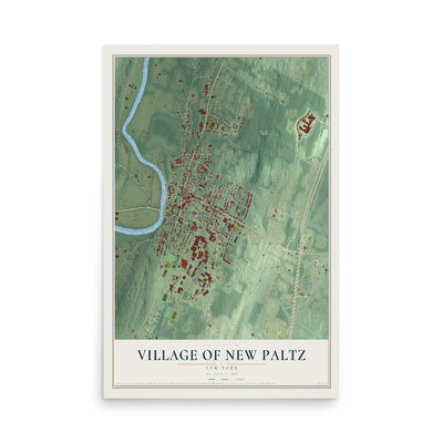 New Paltz, New York map print, 12" x 18" Archival Matte Print mockup