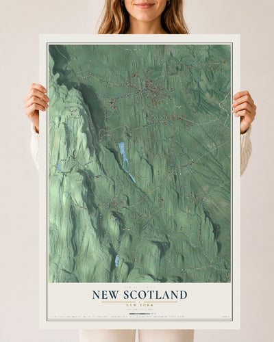 New Scotland, New York map print, 24" x 36" Archival Matte Print mockup
