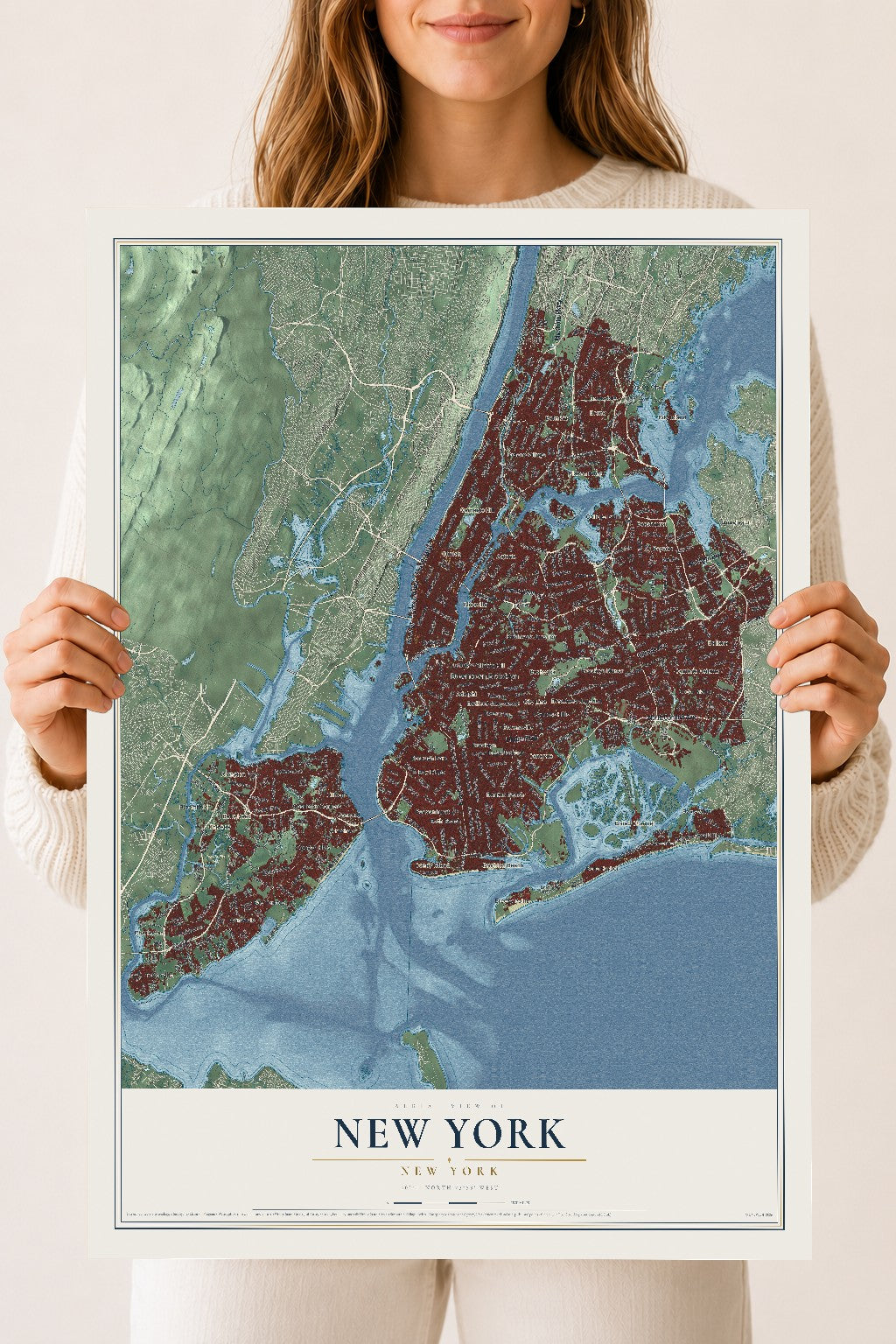 New York, New York map print, 18" x 24" Archival Matte Print mockup