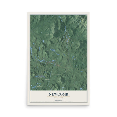 Newcomb, New York map print, 12" x 18" Archival Matte Print mockup